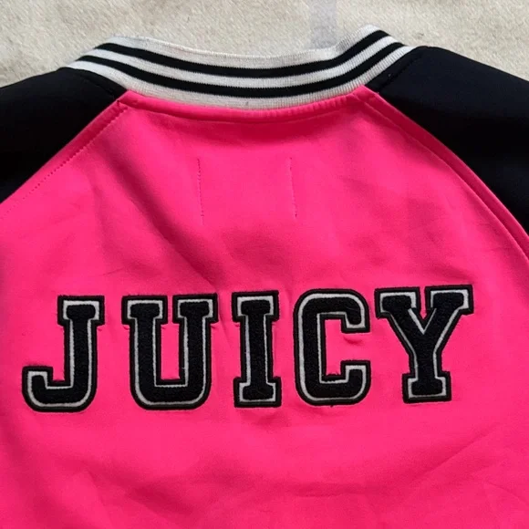 Juicy Couture Retro Pink and Black Bomber Jacket - Picture 3 of 11